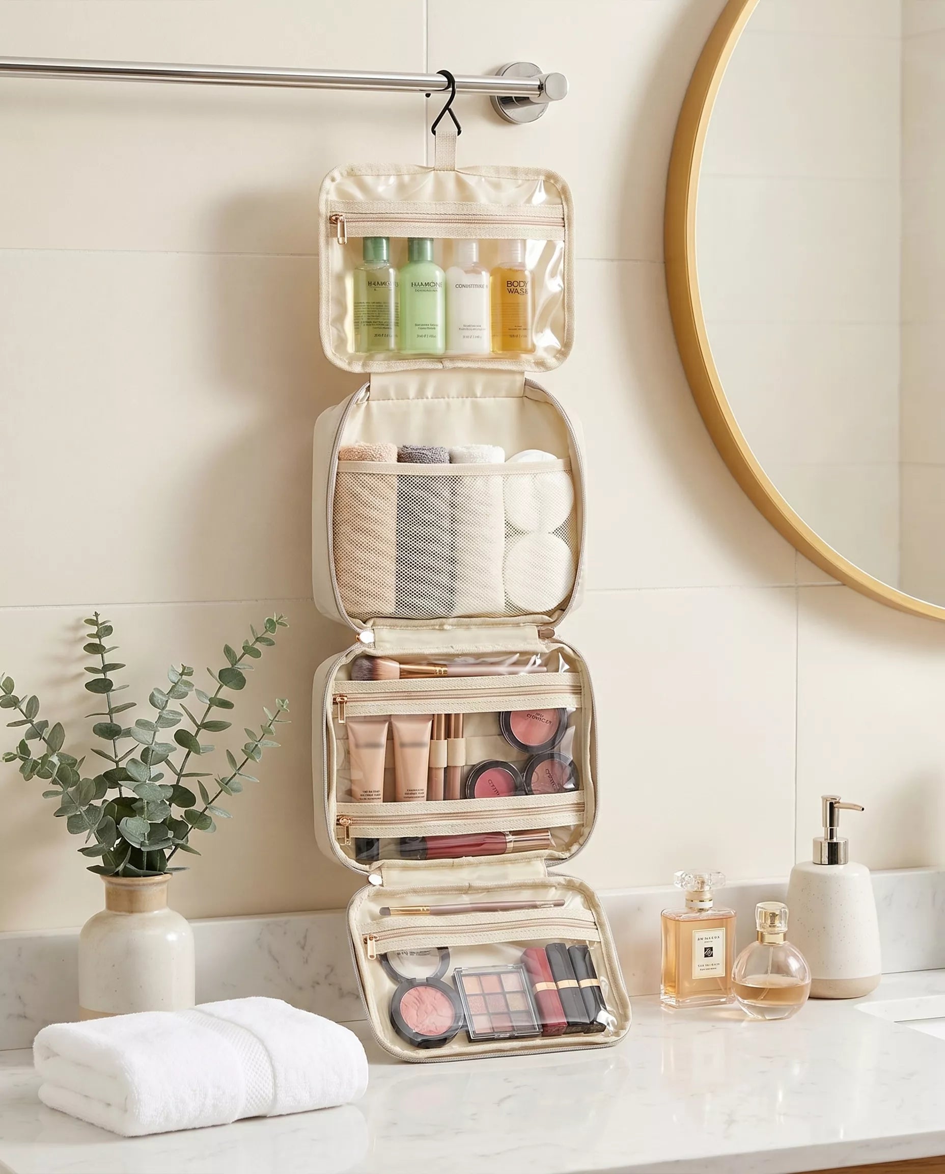hanging makeup travel bag Ultimate Toiletry Bags for and Home - Stylish and Functional Solutions MULTIPLE USAGES Glam'r Gear Hanging Travel Cosmetics
