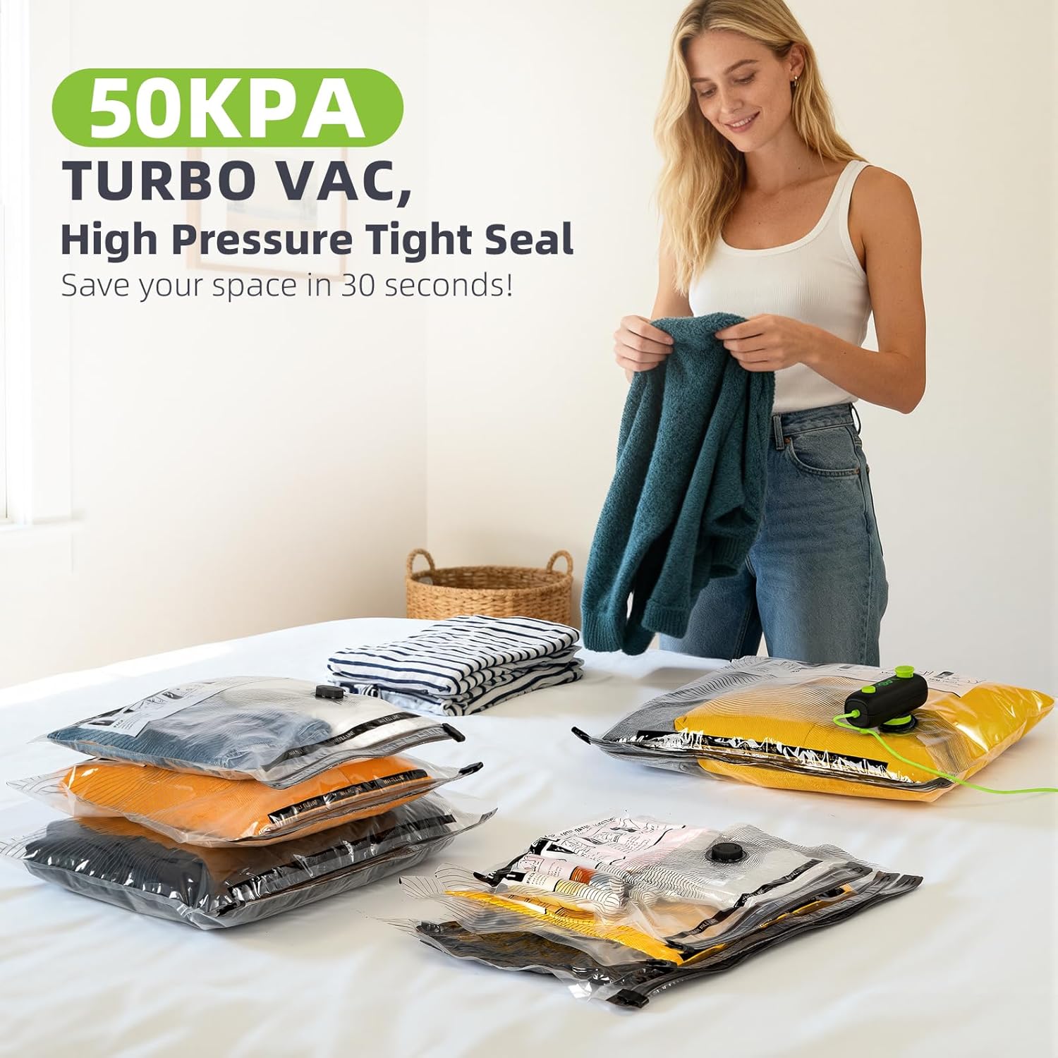 Vacuum Bags for Travel - USB Electric Pump