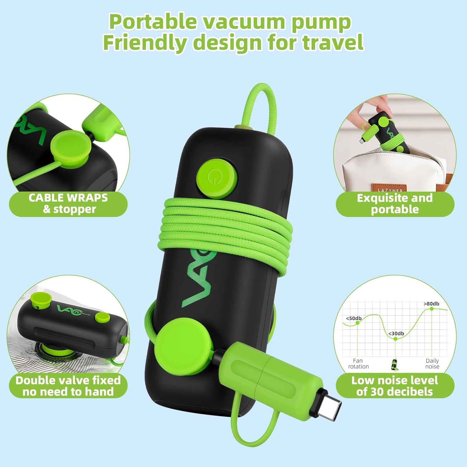 Vacuum Bags for Travel - USB Electric Pump