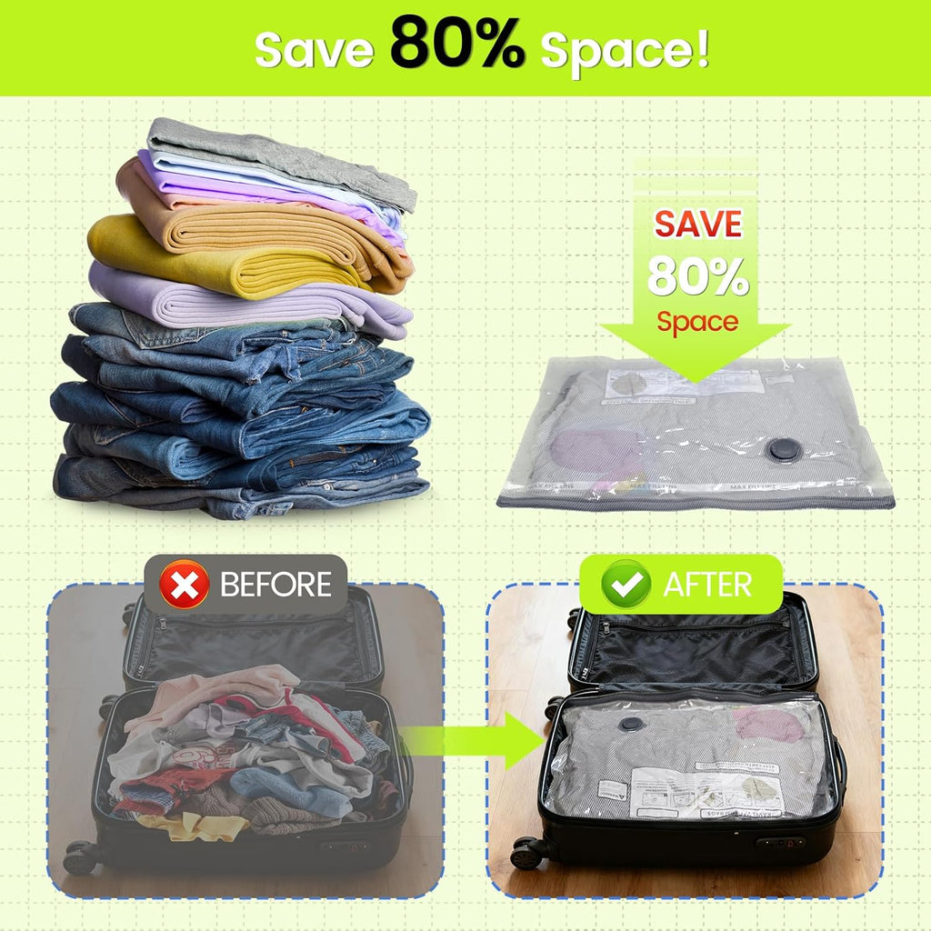 17 Pack Travel Vacuum Bags with USB Pump-Portable