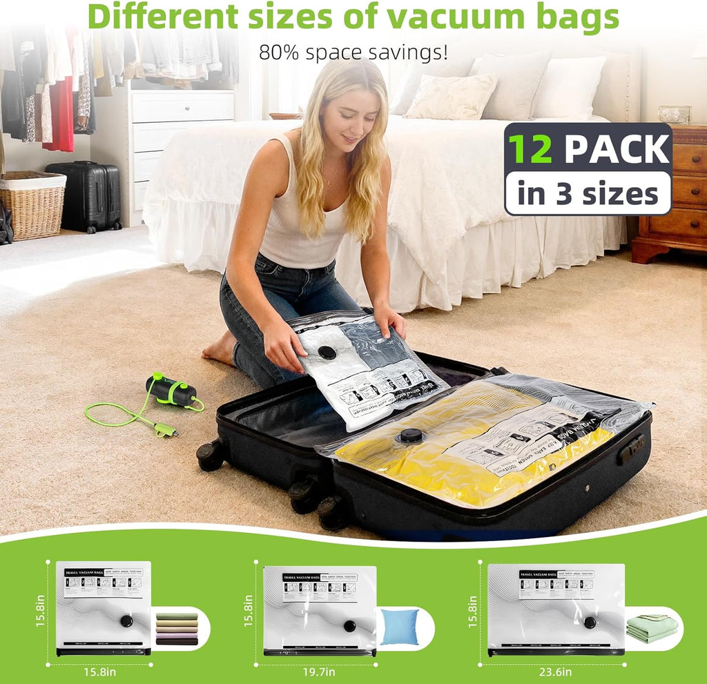 Vacuum Bags for Travel - USB Electric Pump