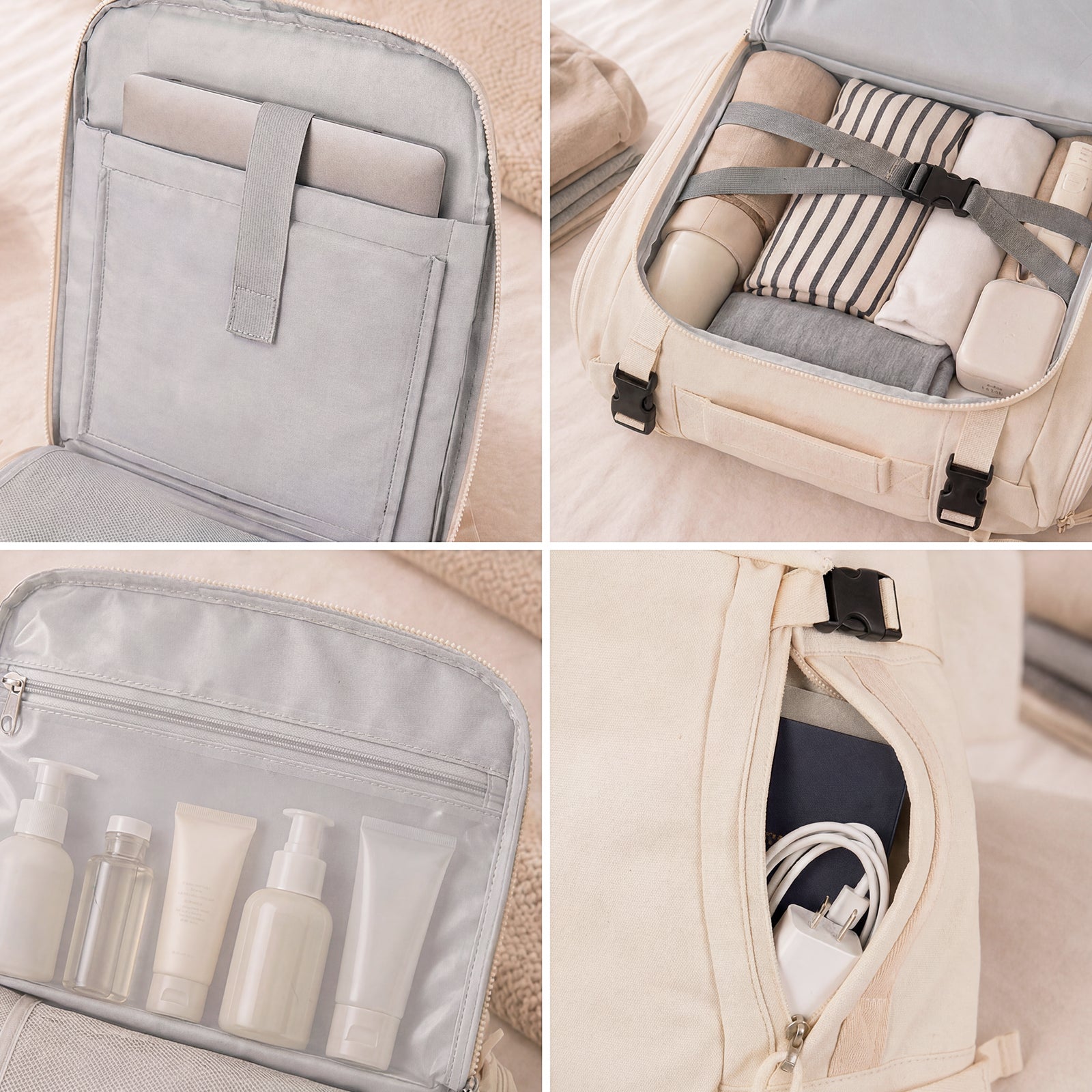 `Expandable Travel Backpack 38L — Laptop, Anti-Theft Carry-On