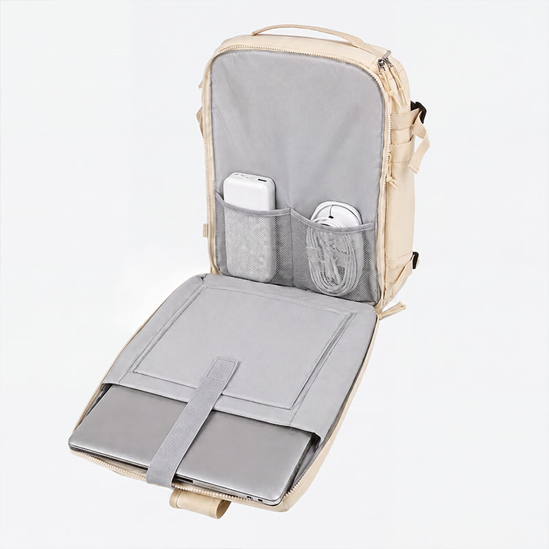 `Expandable Travel Backpack 38L — Laptop, Anti-Theft Carry-On
