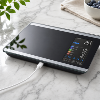 Scale side view showing USB-C charging port